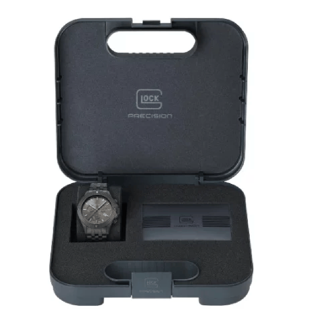 GUNMANSA Glock Watch With Gunmetal Grey Grey Strap And Black Bezel GW-38-1-22