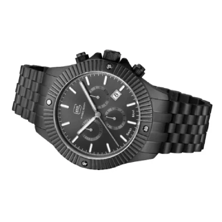 GUNMANSA Glock Watch With Gunmetal Grey Grey Strap And Black Bezel GW-38-1-22