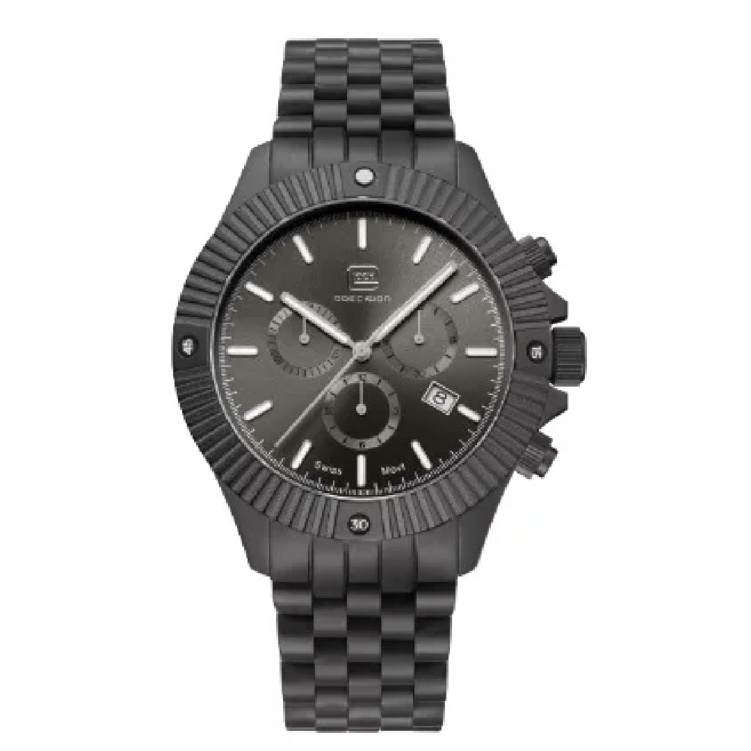 GUNMANSA Glock Watch With Gunmetal Grey Grey Strap And Black Bezel GW-38-1-22