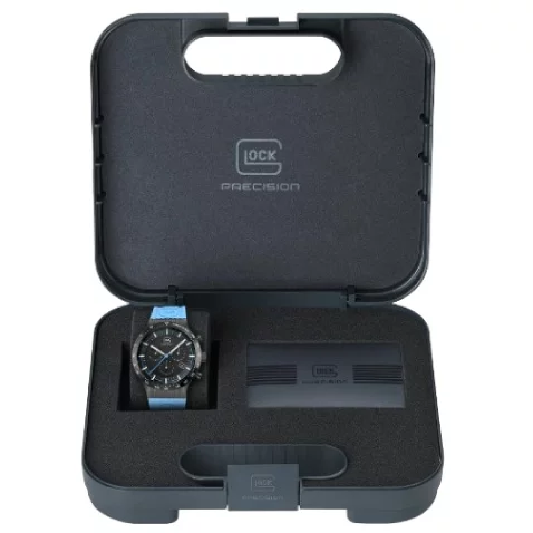 GUNMANSA Glock Watch With light Blue Silicone Strap And Black Bezel - GW-34-2-24