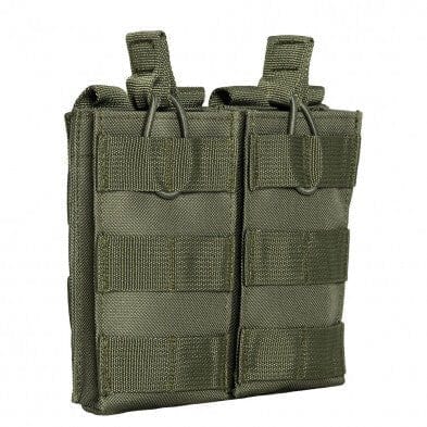 GUNMANSA GREEN NC STAR AR DOUBLE MAG POUCH (BLACK, GREEN)