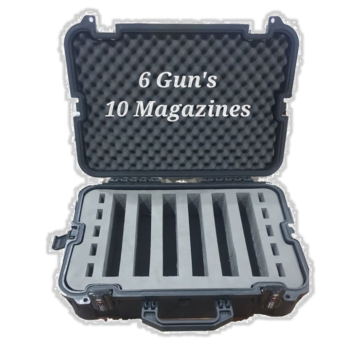 GUNMANSA Gun Case Large 6 Pistol With Combination Lock