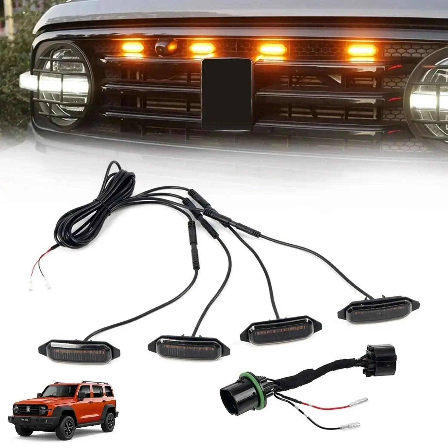 GUNMANSA GWM Tank 300 (24-On) 4 POD LED Grille Lights With Wiring