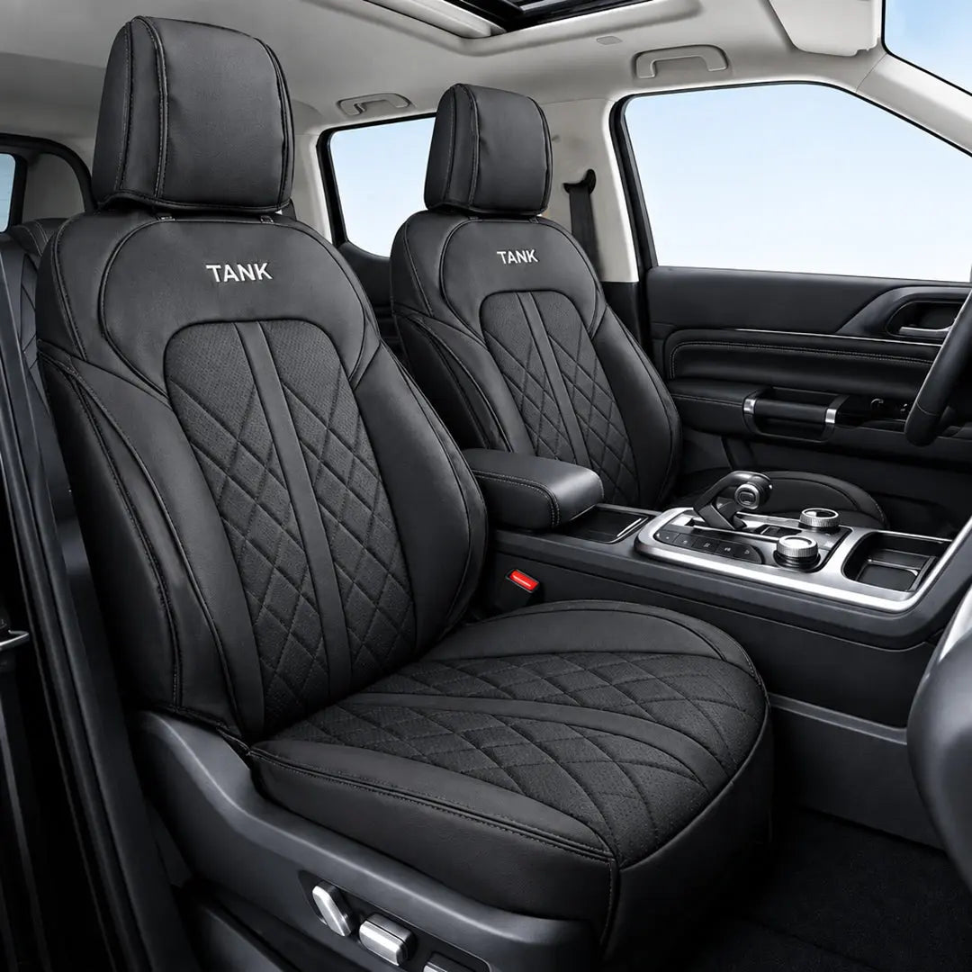 GUNMANSA GWM Tank 300 (25-On) Premium Luxury Car Seat Covers - Front & Rear Full Set (Black)