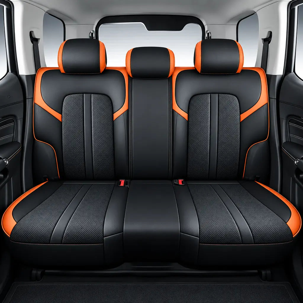 GUNMANSA GWM Tank 300 (25-On) Premium Luxury Car Seat Covers - Front & Rear Full Set (Black & Orange)