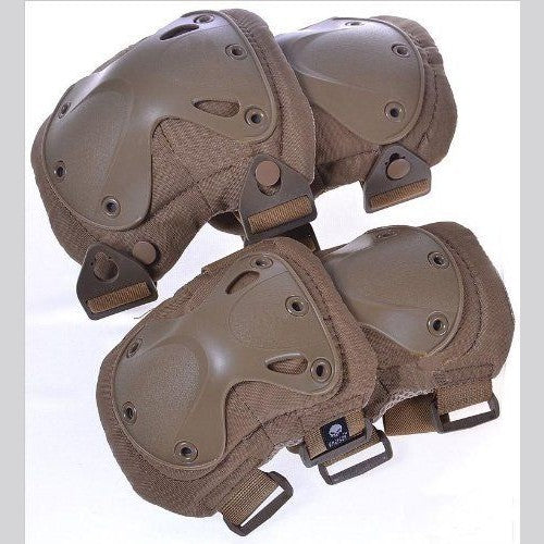 GUNMANSA GXG Extra Foam Padding Knee and Elbow Guards - Tan