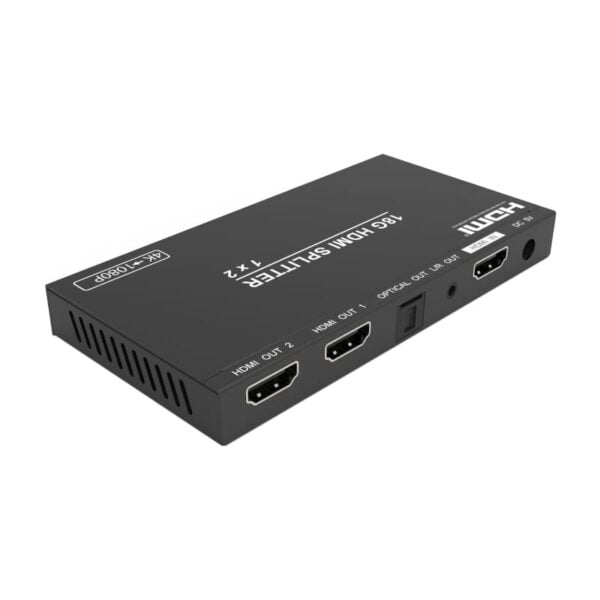 GUNMANSA HDCVT 1×2 HDMI 2.0 Splitter with Scaler/Audio Extract EDID HDCP 2.2