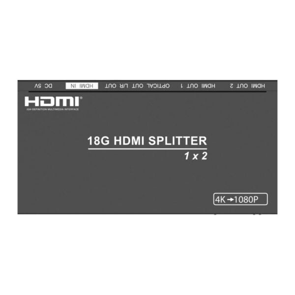 GUNMANSA HDCVT 1×2 HDMI 2.0 Splitter with Scaler/Audio Extract EDID HDCP 2.2