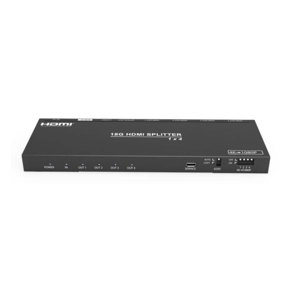 GUNMANSA HDCVT 1×4 HDMI 2.0 Splitter with Scaler/Audio Extract EDID HDCP 2.2
