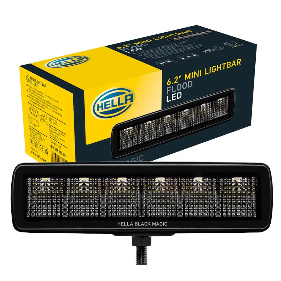 GUNMANSA Hella Black Magic 6.2" Mini LED Lightbar (Flood)