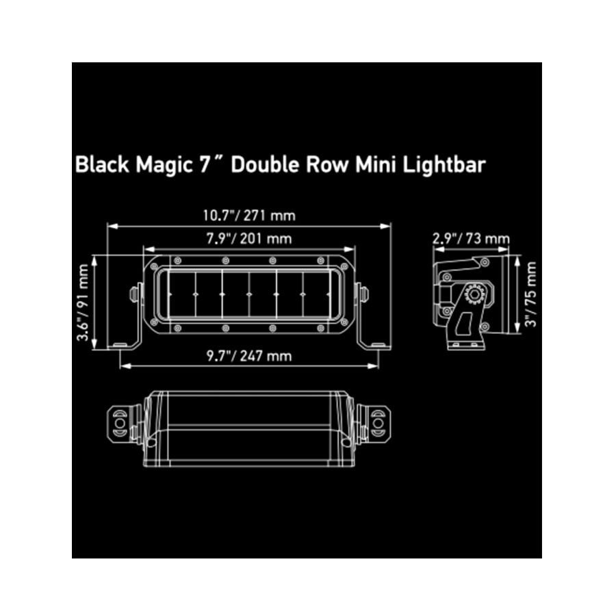 GUNMANSA Hella BMT6451 Black Magic Tough LED Mini Lightbar 7˝