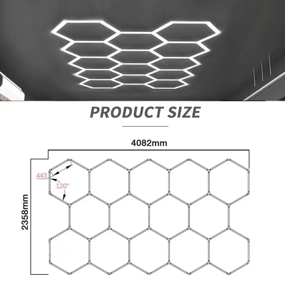 GUNMANSA Hexglo 14 Piece Hexagon Modular LED Lighting Kit