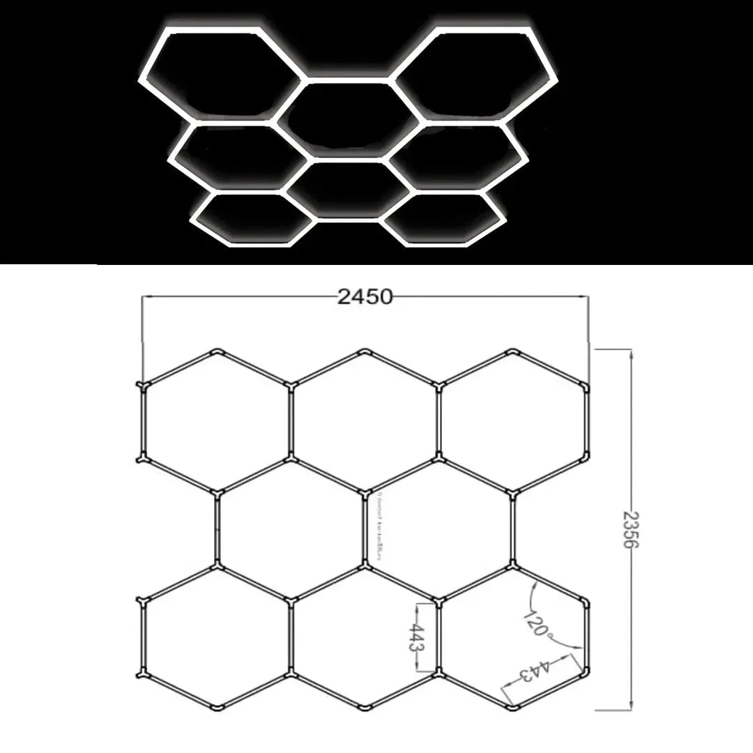 GUNMANSA Hexglo 8 Piece Hexagon Modular LED Lighting Kit