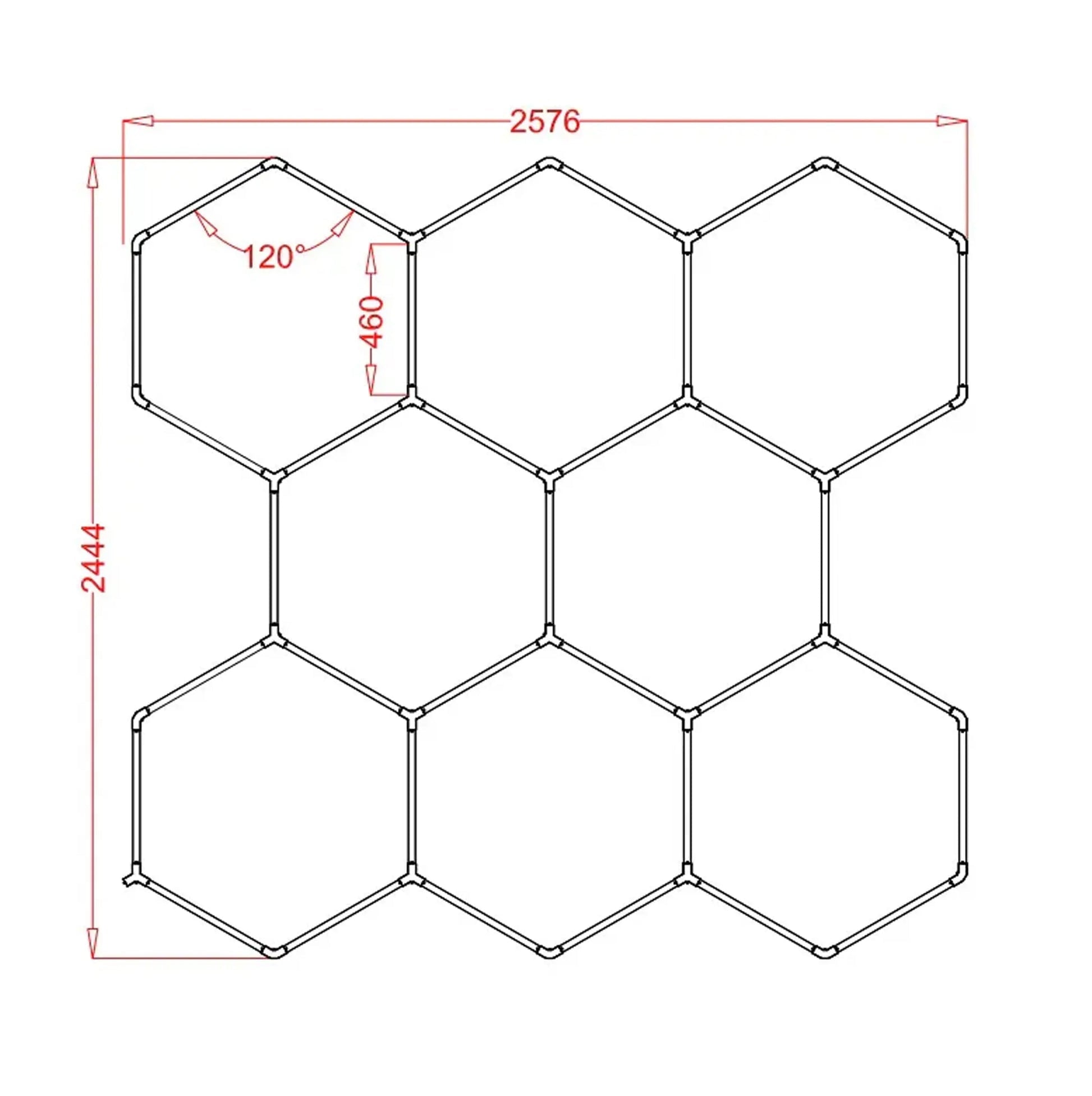 GUNMANSA Hexglo 8 Piece RGB Hexagon Modular LED Lighting Kit