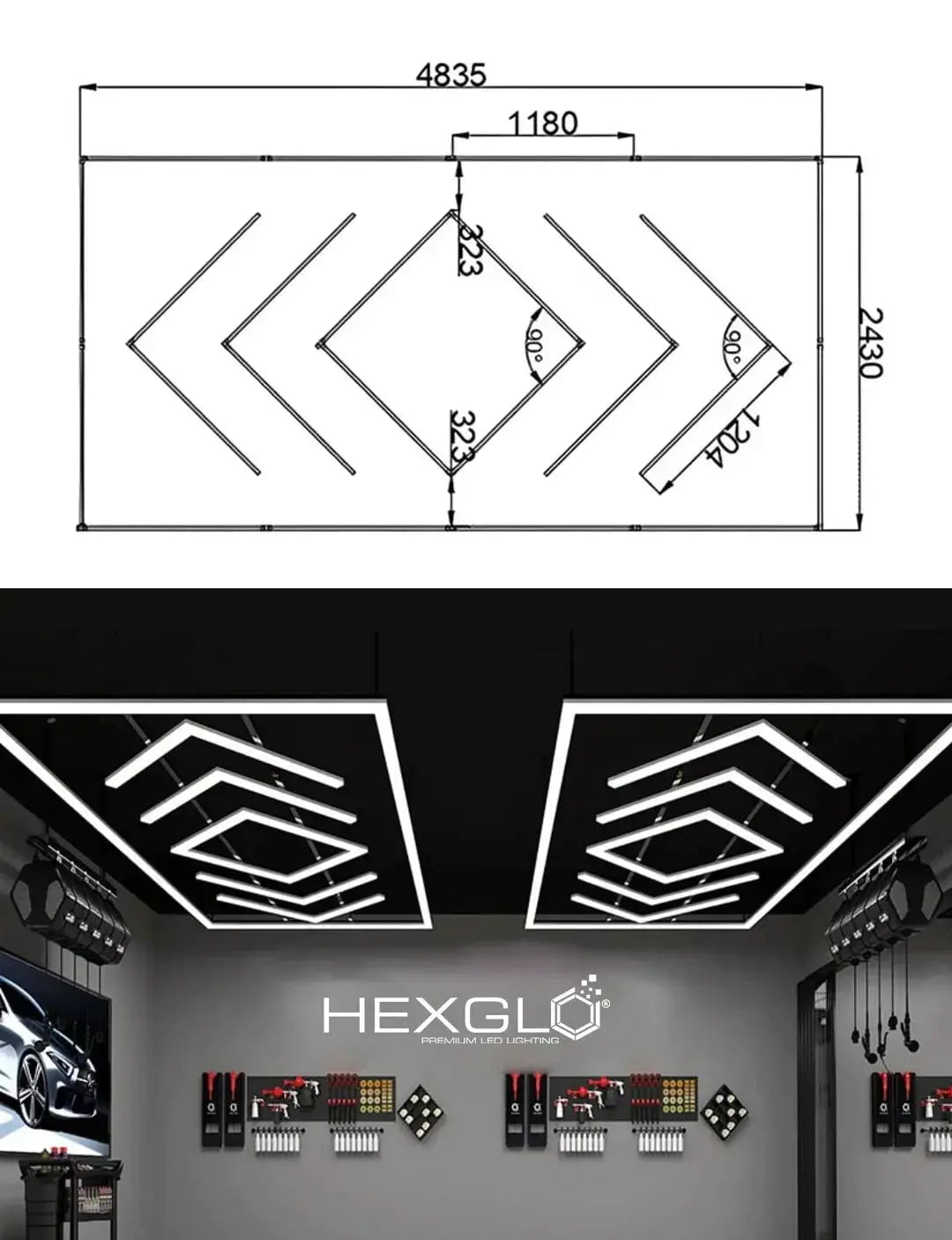 GUNMANSA Hexglo Diamond Series Modular Lighting Systems - ZT6112