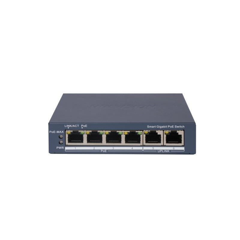 GUNMANSA Hikvision Security 4Ports L2  Smart Managed  4 Gigabit RJ45 PoE ports  2 Gigabit RJ45 port
