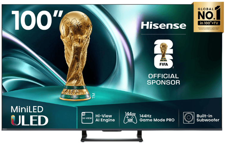 GUNMANSA Hisense 100 Inch UHD Mini-LED 165HZ VRR Gaming TV