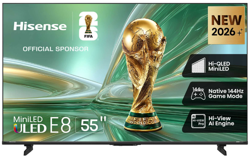 GUNMANSA Hisense 55 Inch E8S UHD Mini LED 144Hz Smart TV