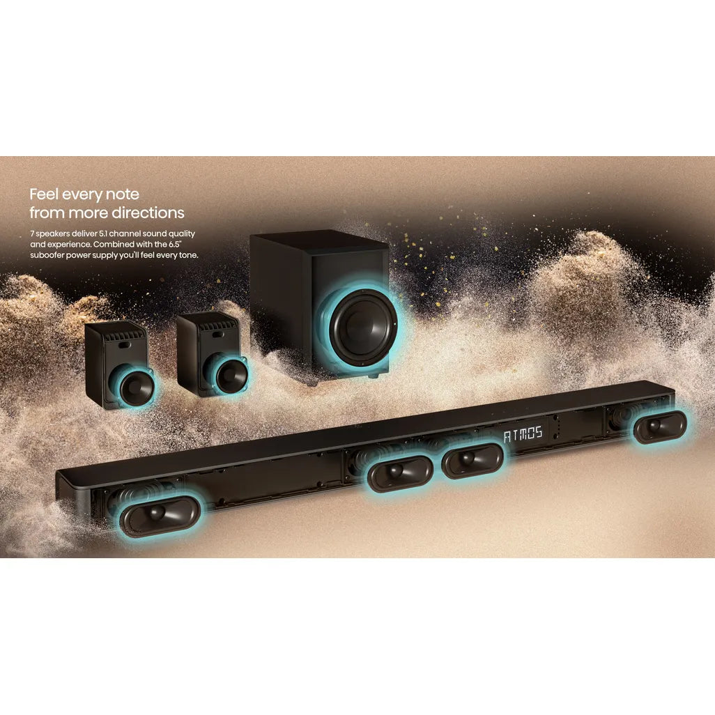 GUNMANSA Hisense AX5100G, 5.1 channels, Bass, Movie, Music, 340 W, Active subwoofer, Wireless, 60 W