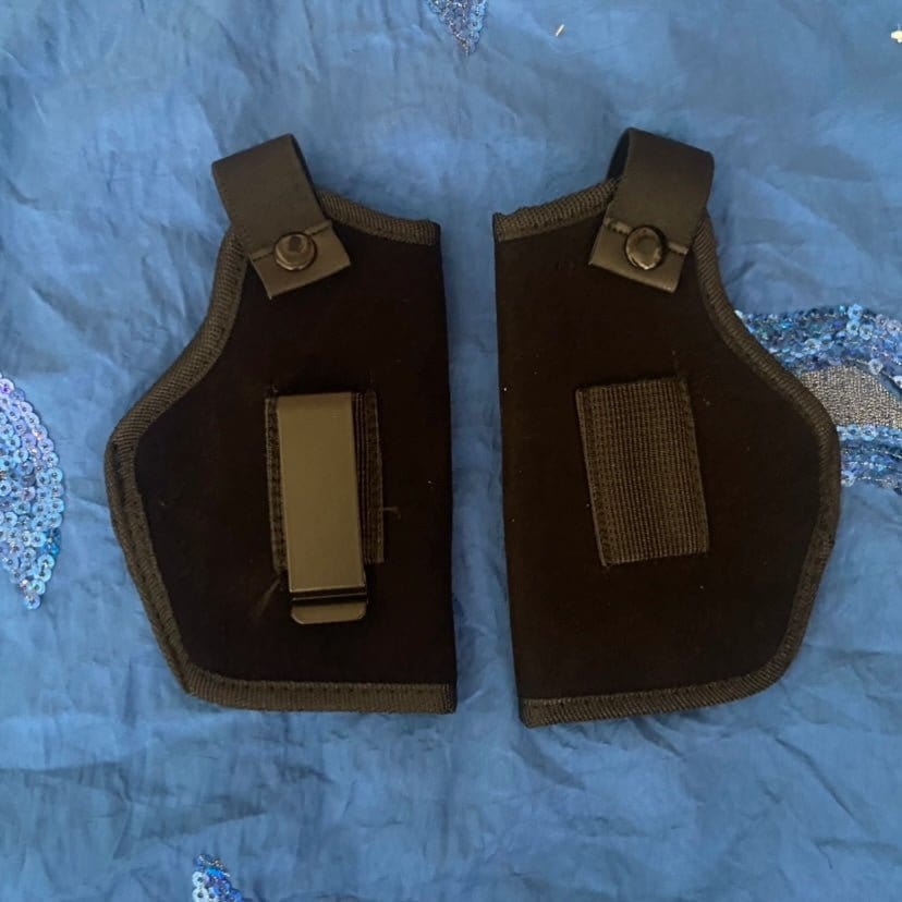 GUNMANSA HOLSTER UNIVERSAL VERSATILITY AMBIDEXTROUS HOLSTER. MEDIUM SUEDE OWB/IWB