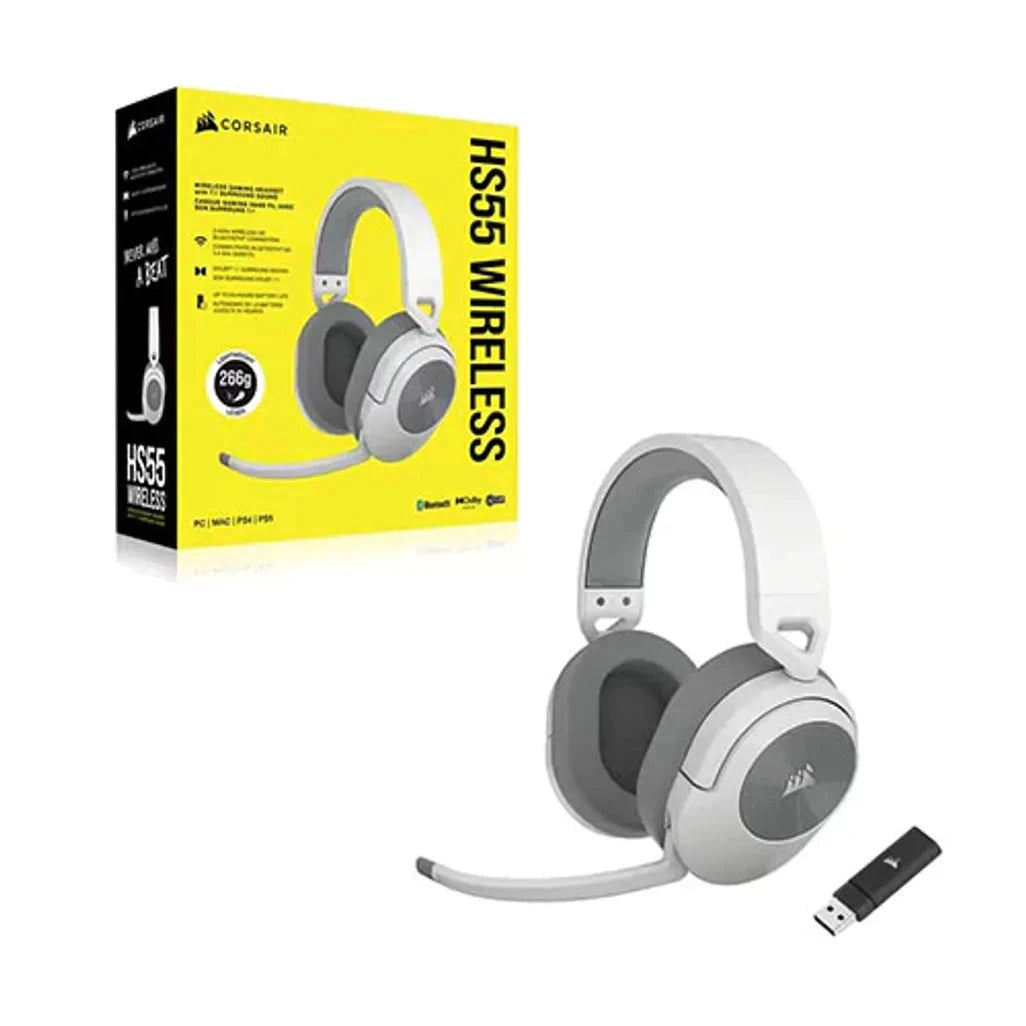 GUNMANSA HS55 Wireless Gaming Headset; 7.1 Digital ; White Bluetooth