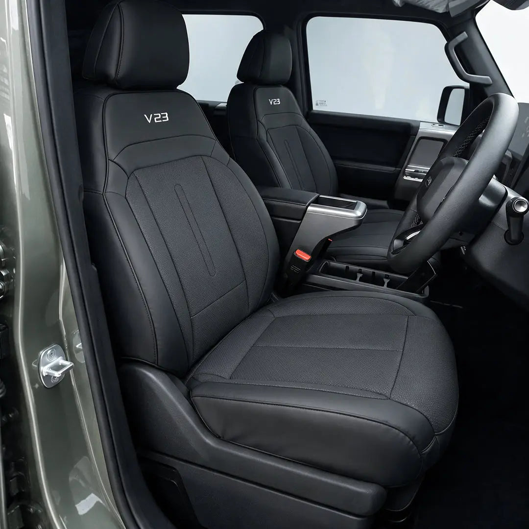 GUNMANSA iCAUR V23 Premium Luxury Car Seat Covers - Front & Rear Full Set (Black)