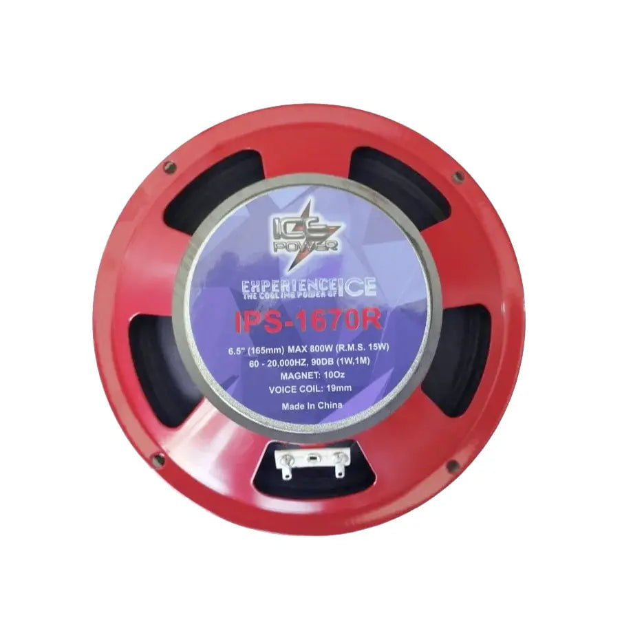 GUNMANSA Ice Power IPS-1670R 6.5" 3-Way Bullet Speakers - 800W (Red)