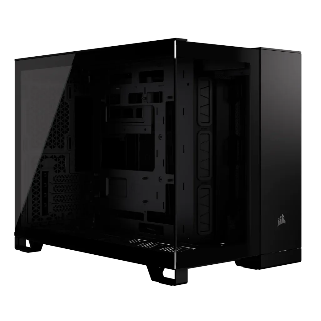 GUNMANSA iCUE 2500X Micro ATX Black Dual Chamber PC Case; 2x 2.5'' Drive Bays; 2x 3.5''; Up to 360mm Radiator compatible