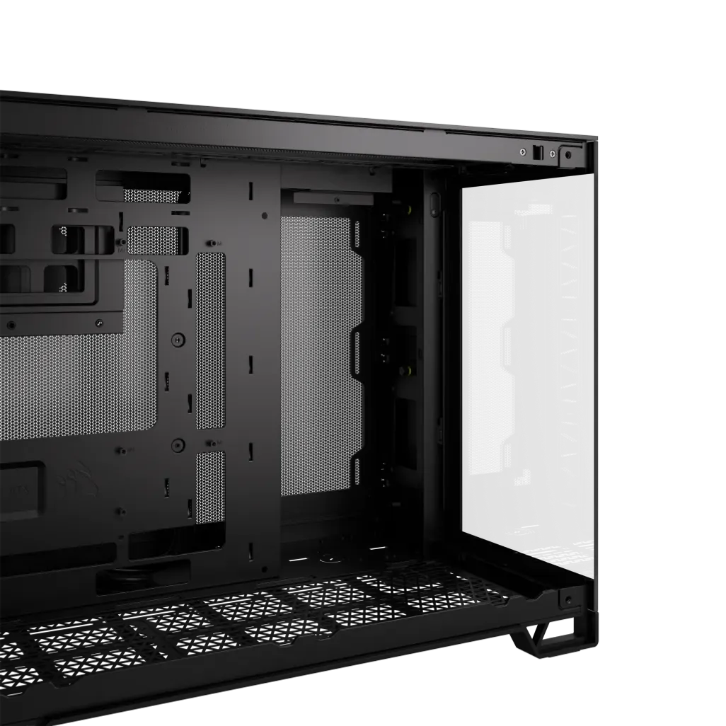 GUNMANSA iCUE 2500X Micro ATX Black Dual Chamber PC Case; 2x 2.5'' Drive Bays; 2x 3.5''; Up to 360mm Radiator compatible