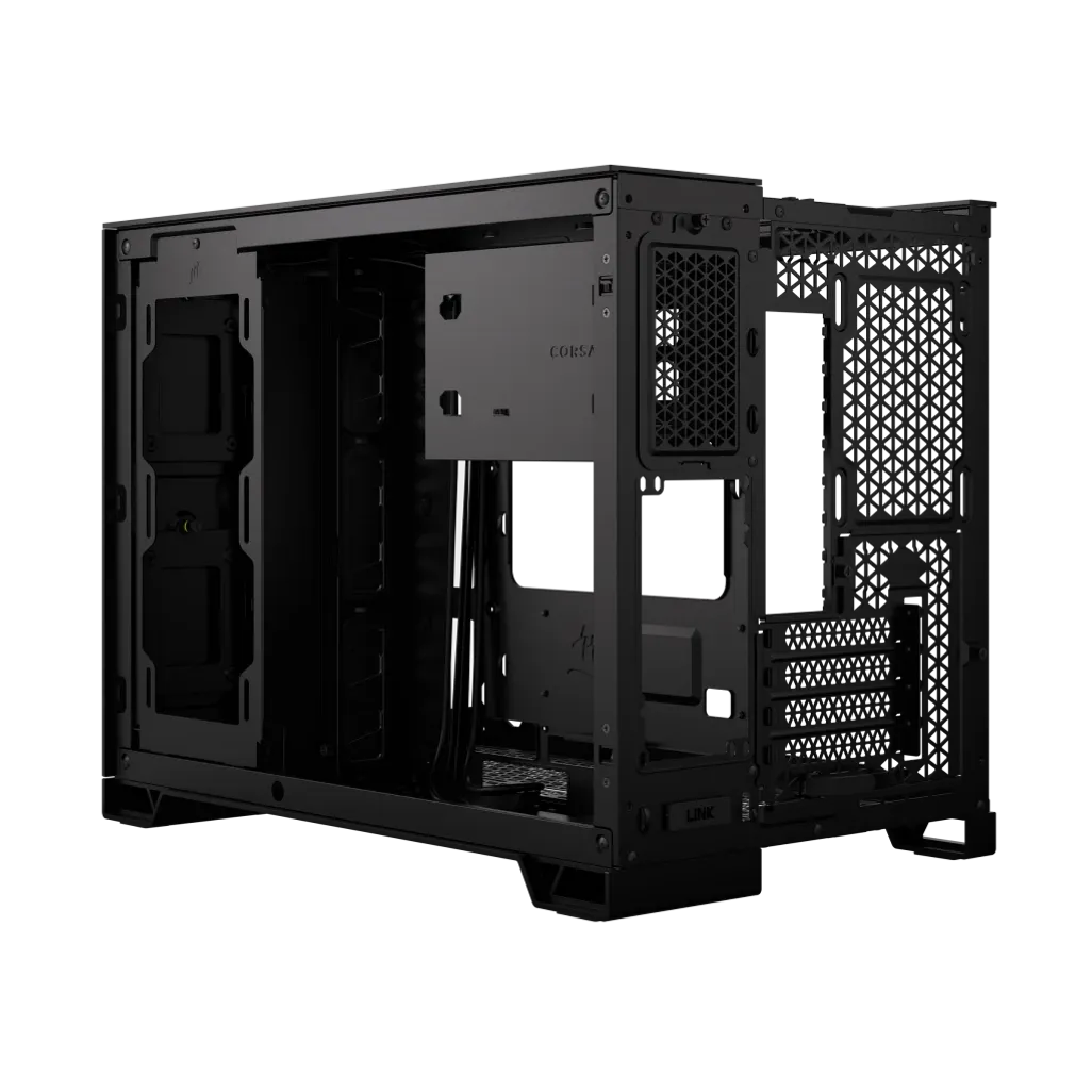 GUNMANSA iCUE 2500X Micro ATX Black Dual Chamber PC Case; 2x 2.5'' Drive Bays; 2x 3.5''; Up to 360mm Radiator compatible