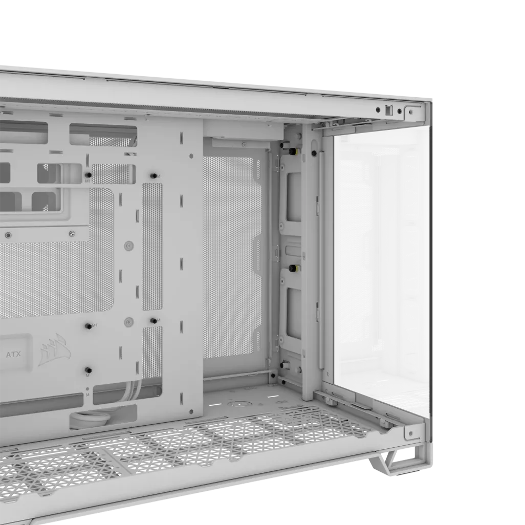 GUNMANSA iCUE 2500X Micro ATX White Dual Chamber PC Case; 2x 2.5'' Drive Bays; 2x 3.5''; Up to 360mm Radiator compatible