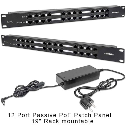 GUNMANSA Intellinet 12 Port Passive PoE Patch Panel