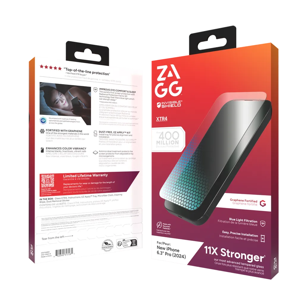 GUNMANSA InvisibleShield Glass XTR4 Apple iPhone 16 Pro Screen, Apple, iPhone 16 Pro