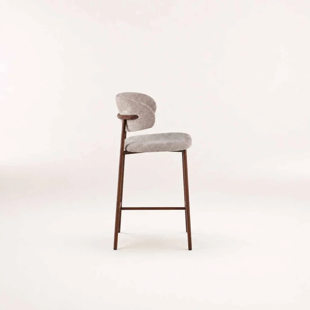 GUNMANSA ISLA FABRIC KITCHEN STOOL - LATTE