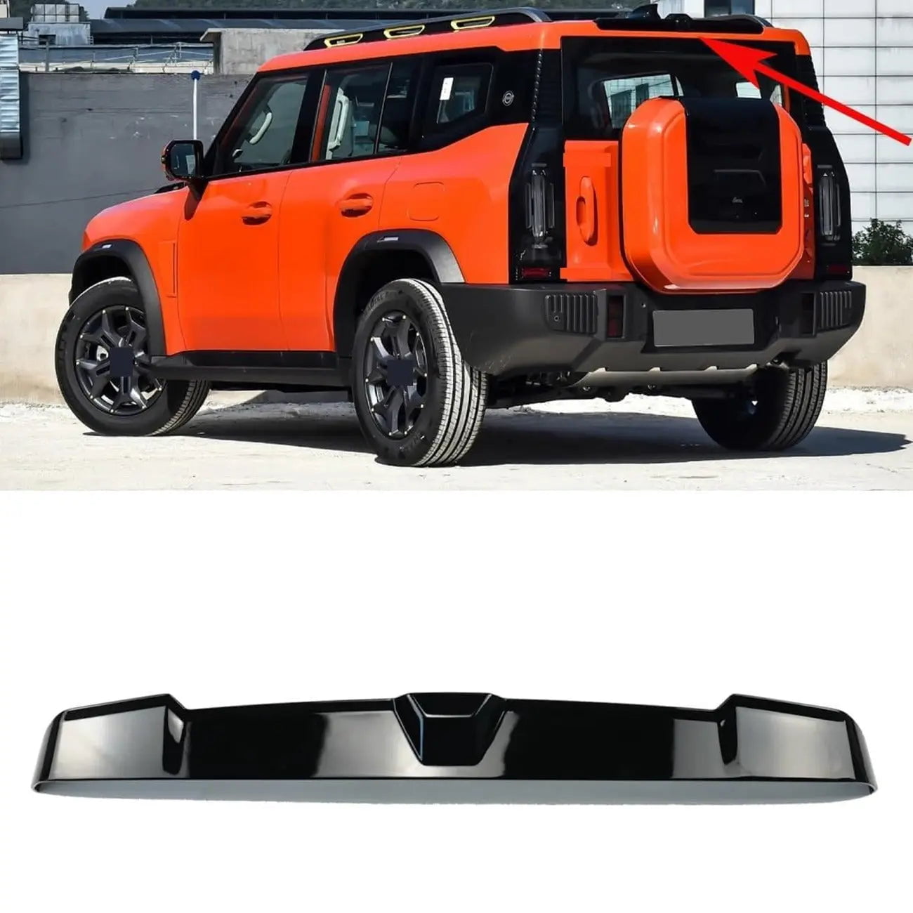 GUNMANSA Jetour T2 (25-On) Gloss Black Defender Style Roof Spoiler