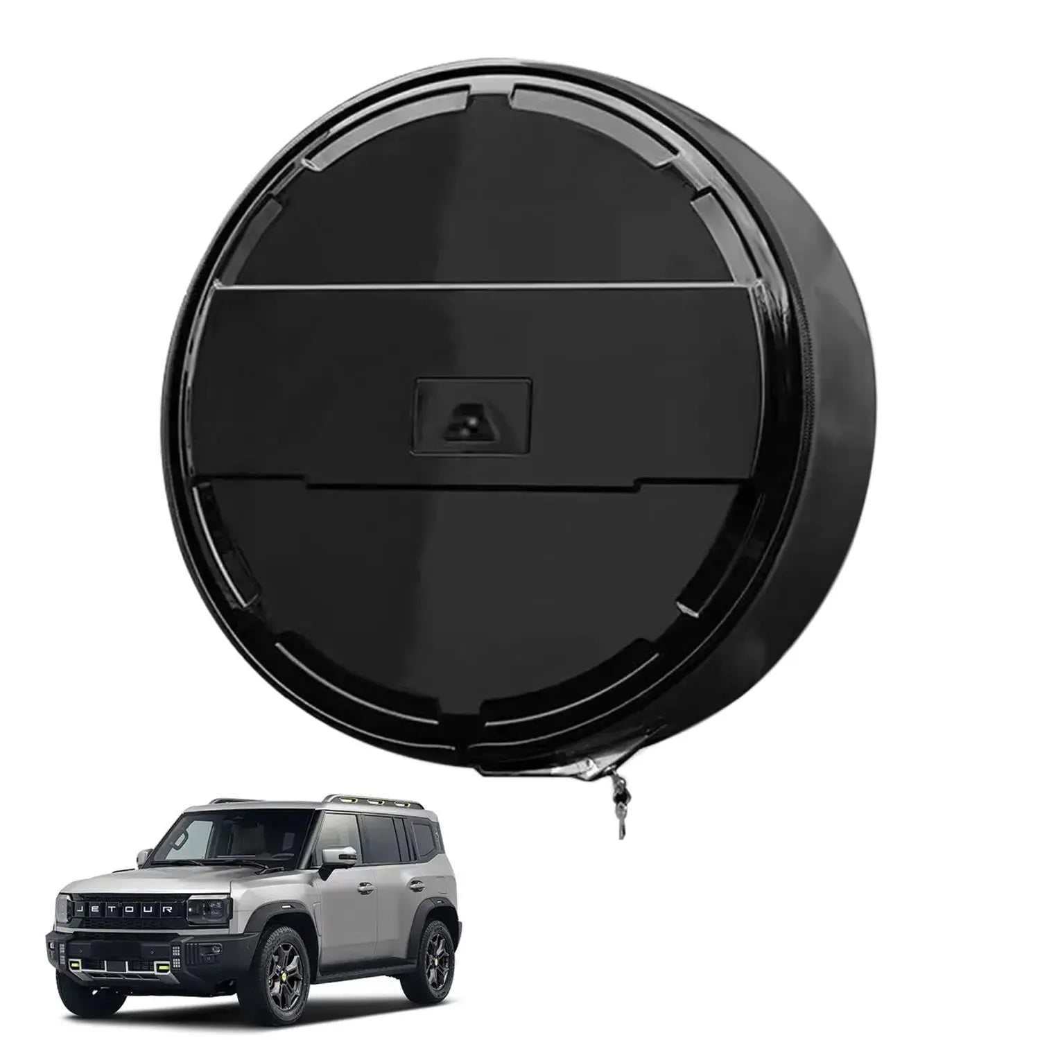 GUNMANSA Jetour T2 (25-On) Urban Black Edition Stainless Steel Spare Wheel Cover With Built In Lock