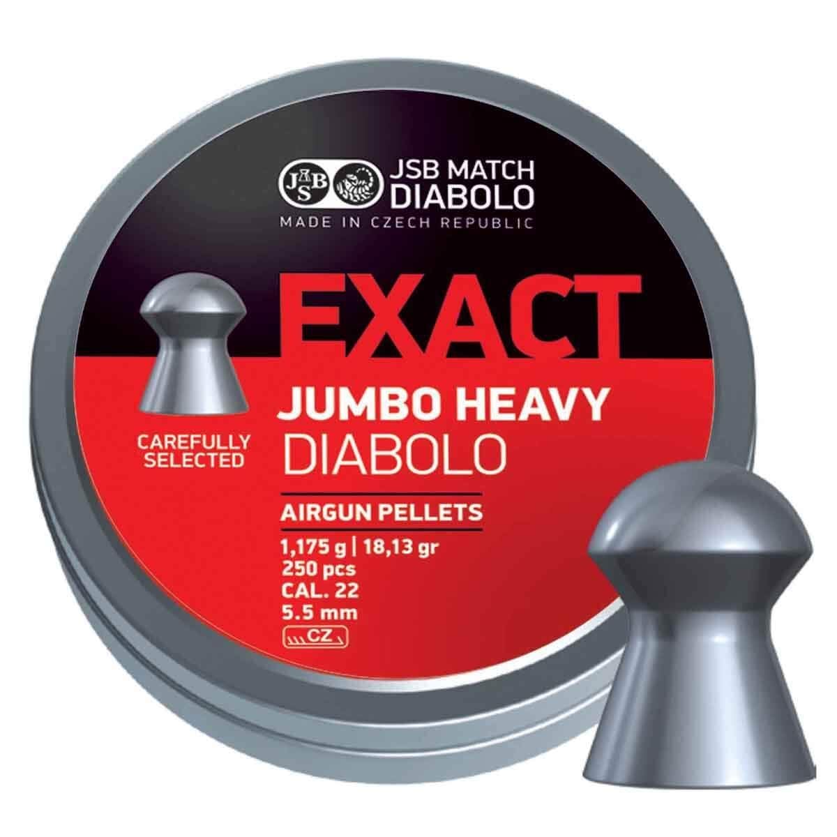 GUNMANSA JSB DIABOLO JUMBO EXACT HEAVY PELLETS 5.5MM 250CT-JSB-546287