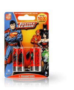 GUNMANSA Justice League 9V 6LR61 Alkaline Batteries Single Pack