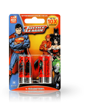 GUNMANSA Justice League LR03 AAA Alkaline Batteries 4-Pack