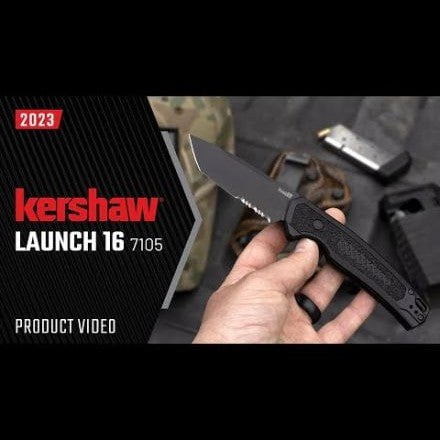 GUNMANSA KERSHAW AUTO LAUNCH 16 BLK M4 TANTO Knife SERR-K7105