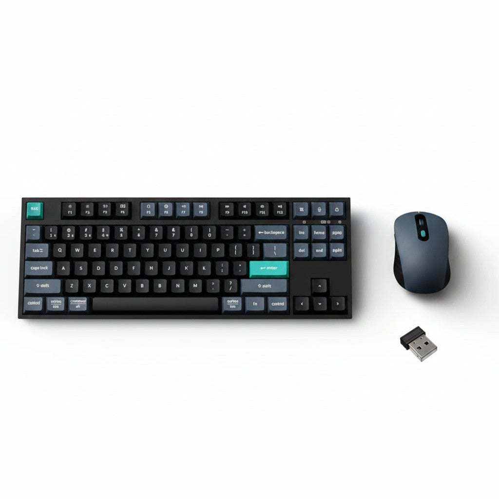 GUNMANSA Keychron B33 80% TKL Wireless Keyboard and Mouse Combo – Black/Green