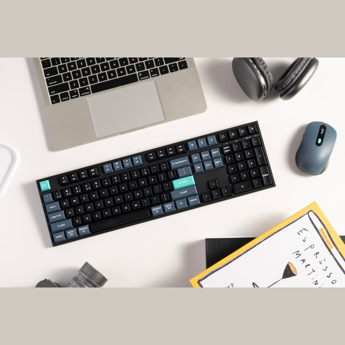 GUNMANSA Keychron B36 100% Layout Wireless Keyboard and Mouse Combo – Black/Green