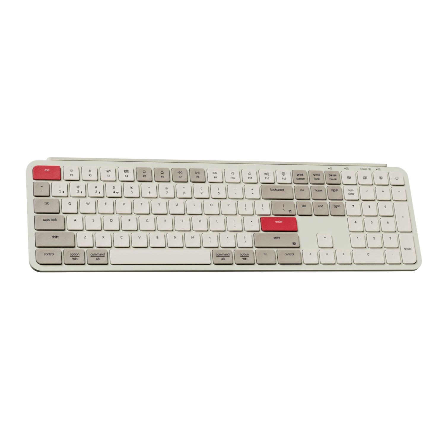 GUNMANSA Keychron B6 Pro Ultra-Slim 100% Wireless Keyboard – Retro Red