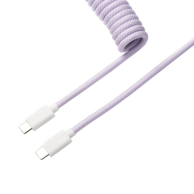 GUNMANSA Keychron Coiled Aviator Cable - Light Purple/Straight