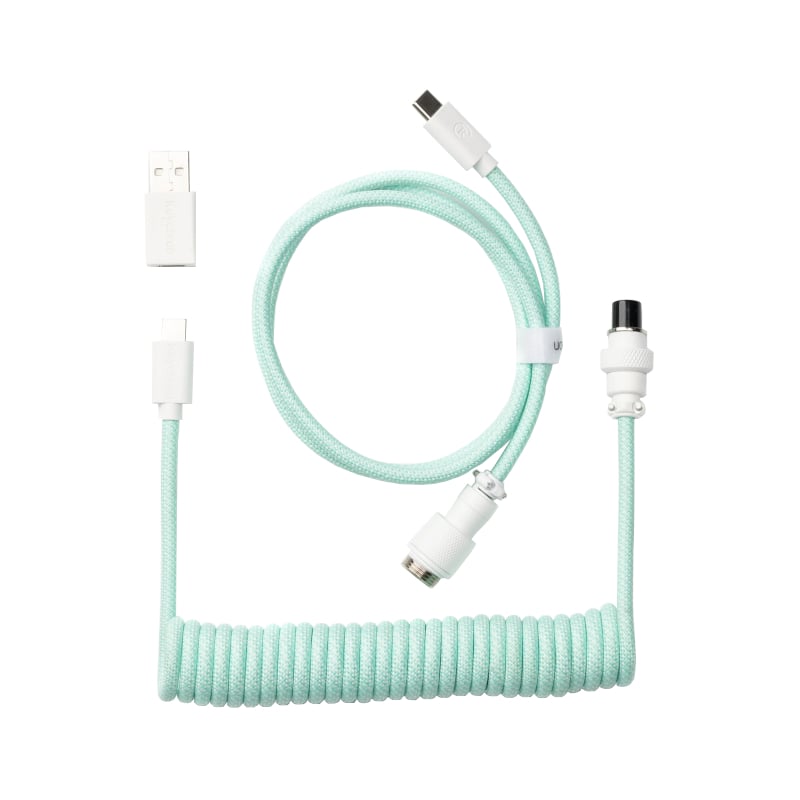 GUNMANSA Keychron Coiled Aviator Cable - Mint/Straight
