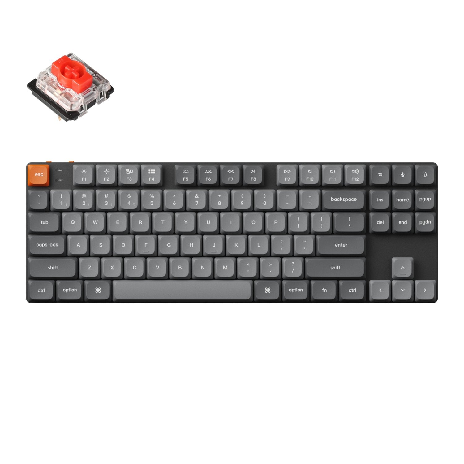 GUNMANSA Keychron K1 Max QMK/VIA 80% Wireless Custom Mechanical Keyboard | RED Switches