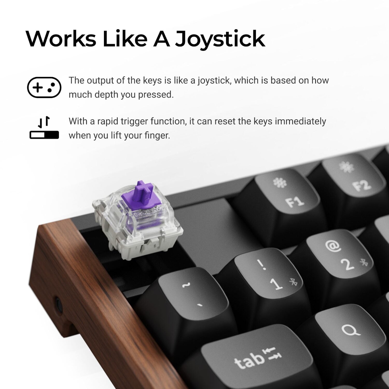 GUNMANSA Keychron K10 HE 100% Wireless Magnetic Gaming Keyboard Nebula Switches – Black