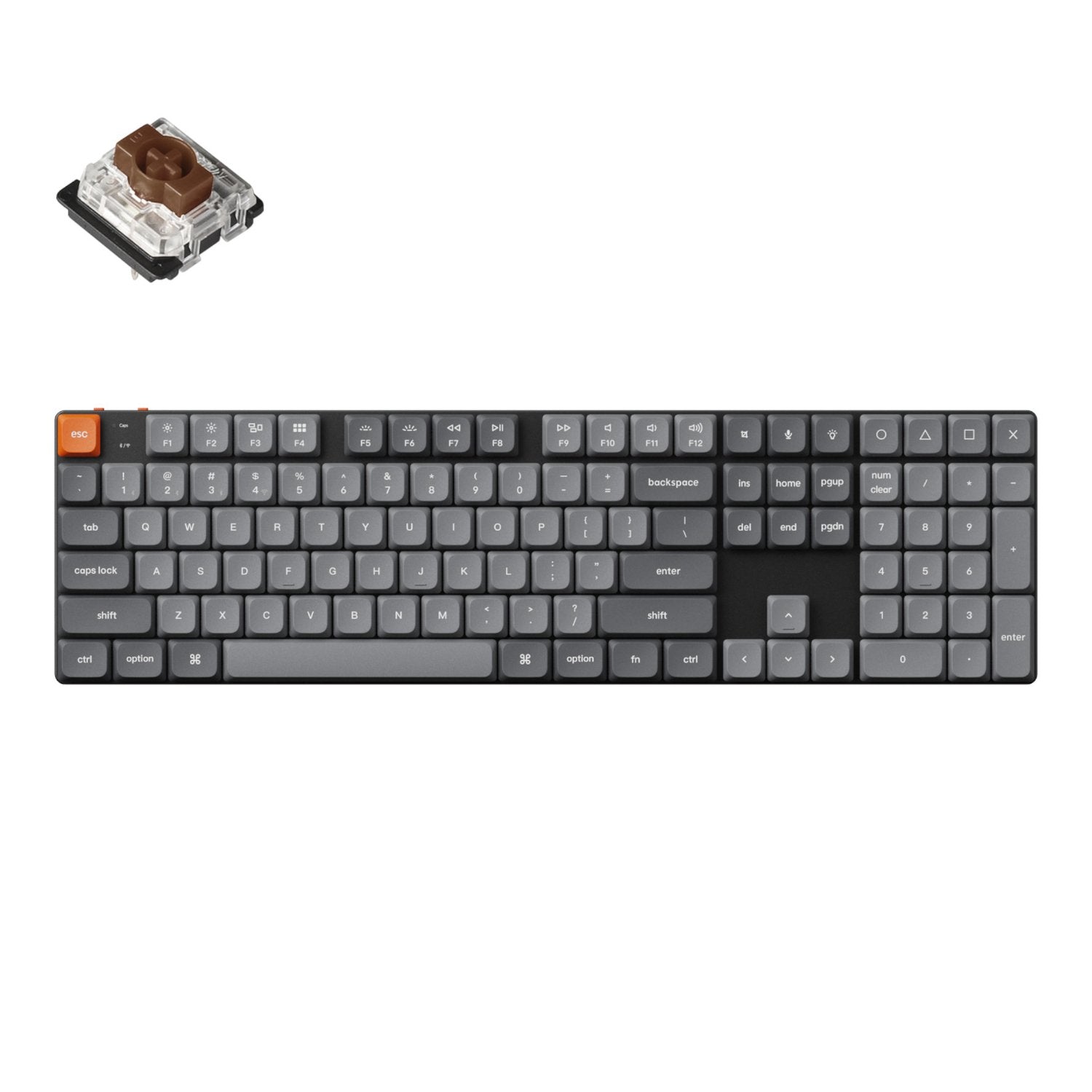 GUNMANSA Keychron K5 Max QMK/VIA Full-sized Wireless Custom Mechanical Keyboard | BROWN Switches