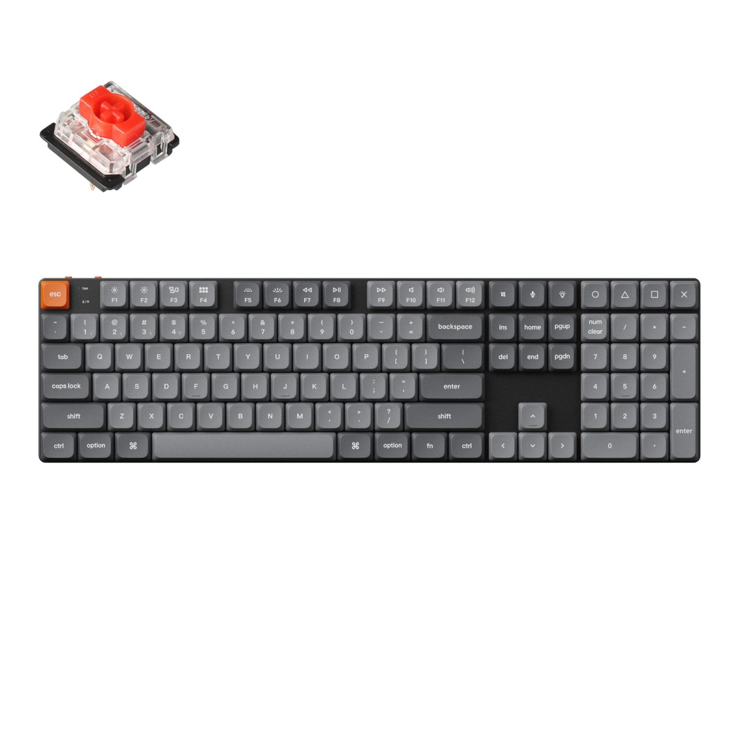 GUNMANSA Keychron K5 Max QMK/VIA Full-sized Wireless Custom Mechanical Keyboard | RED Switches