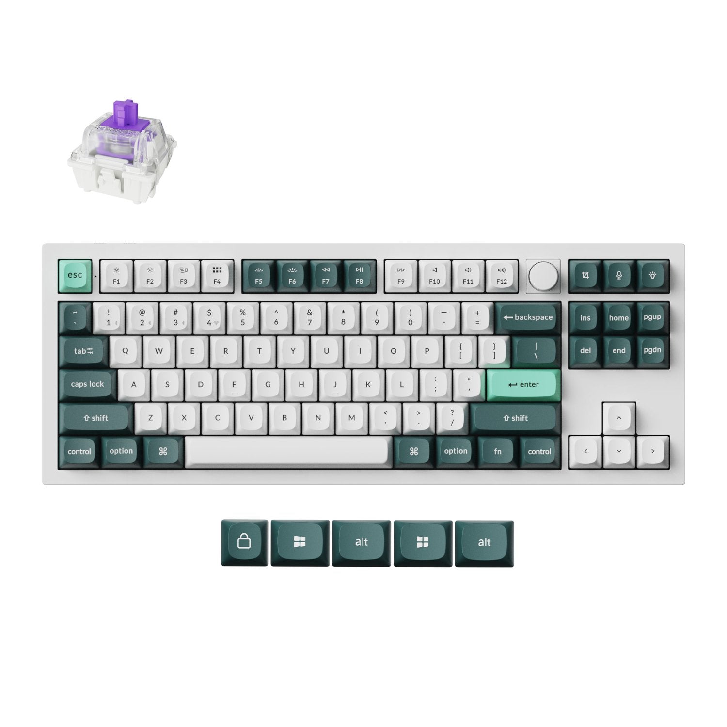 GUNMANSA Keychron Q3 HE QMK 80% Wireless Custom Mechanical Keyboard (Nebula Switch) - Shell White